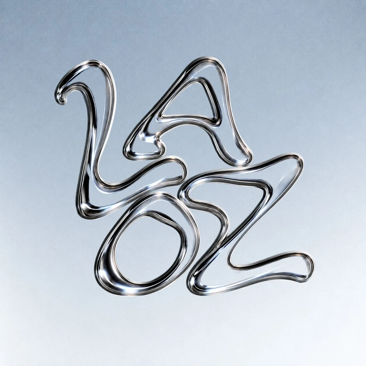 İki satırlı LAOZ krom monogram konsepti
